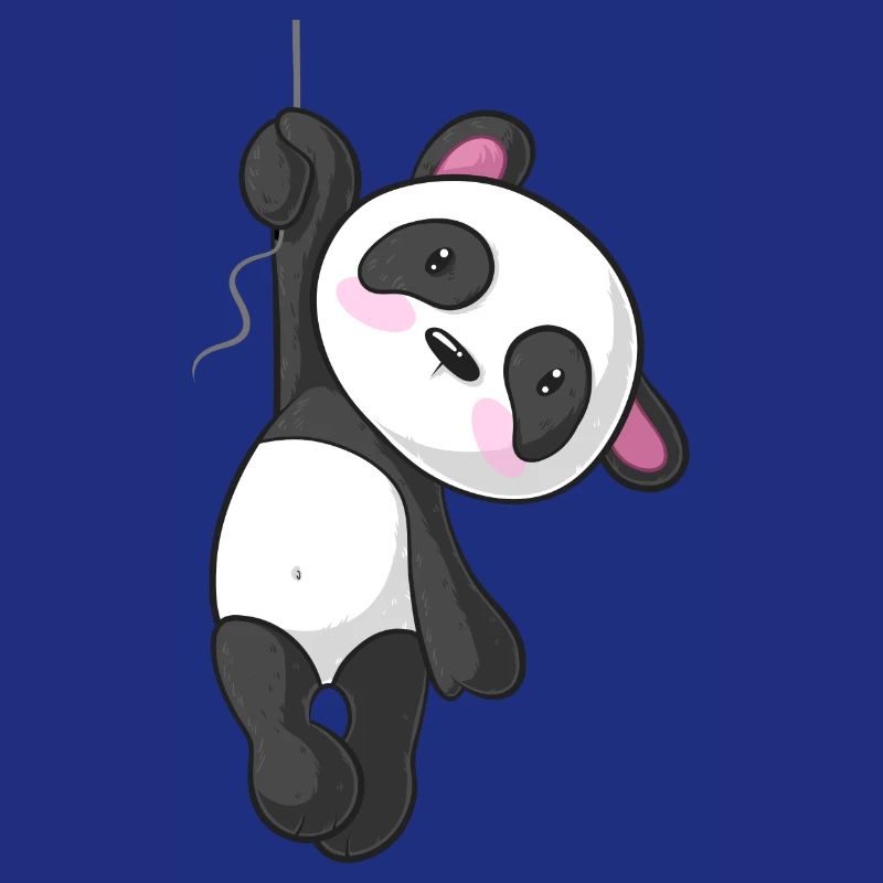 Hängender Comic Panda