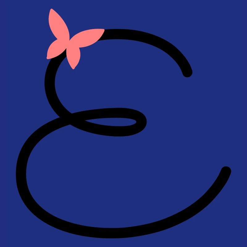 Letter E Butterfly Letter