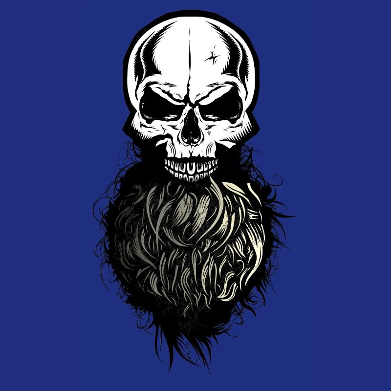 Schädel Kopf des Todes Hipster Schädel Bart Bart