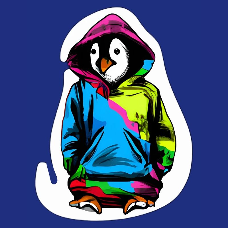 Süßer Pinguin mit Bunten Pullover