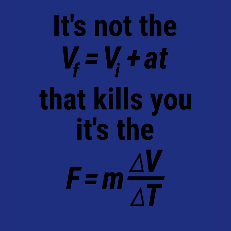 Physics Equation Funny Not the FORCE It's the FALL