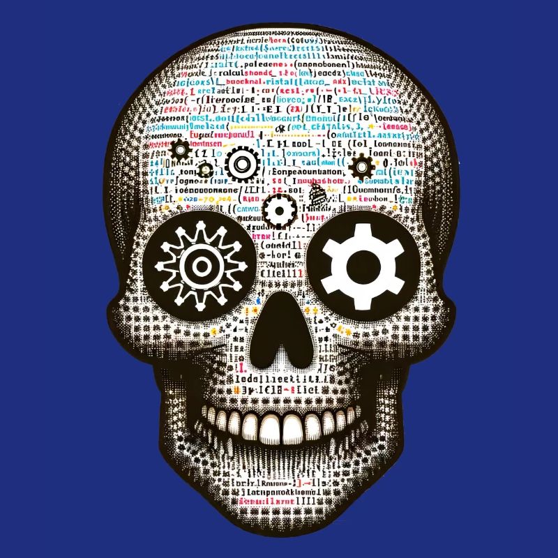 Code Master Skull Tee Programmer's Digital Matrix