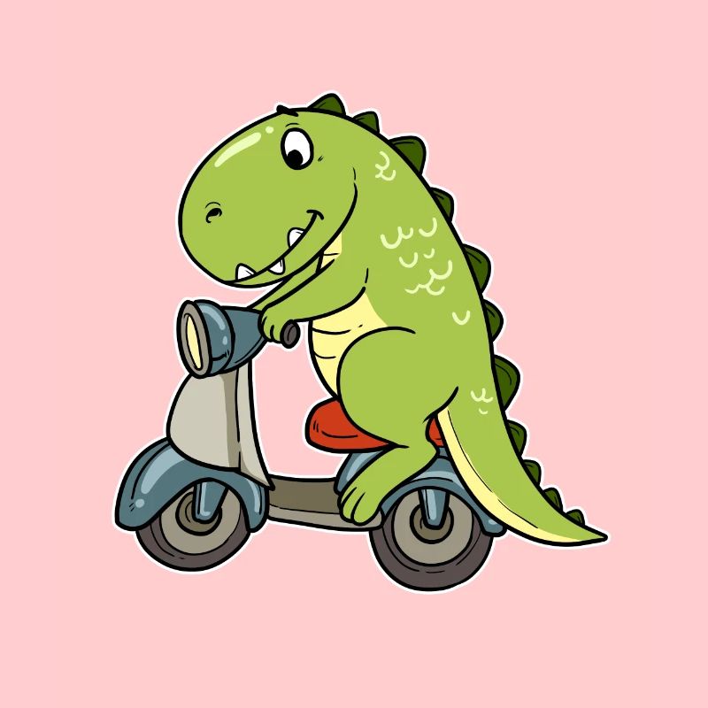 Dino Dinosaurier Scoot Moped T-Rex Mofa Roller