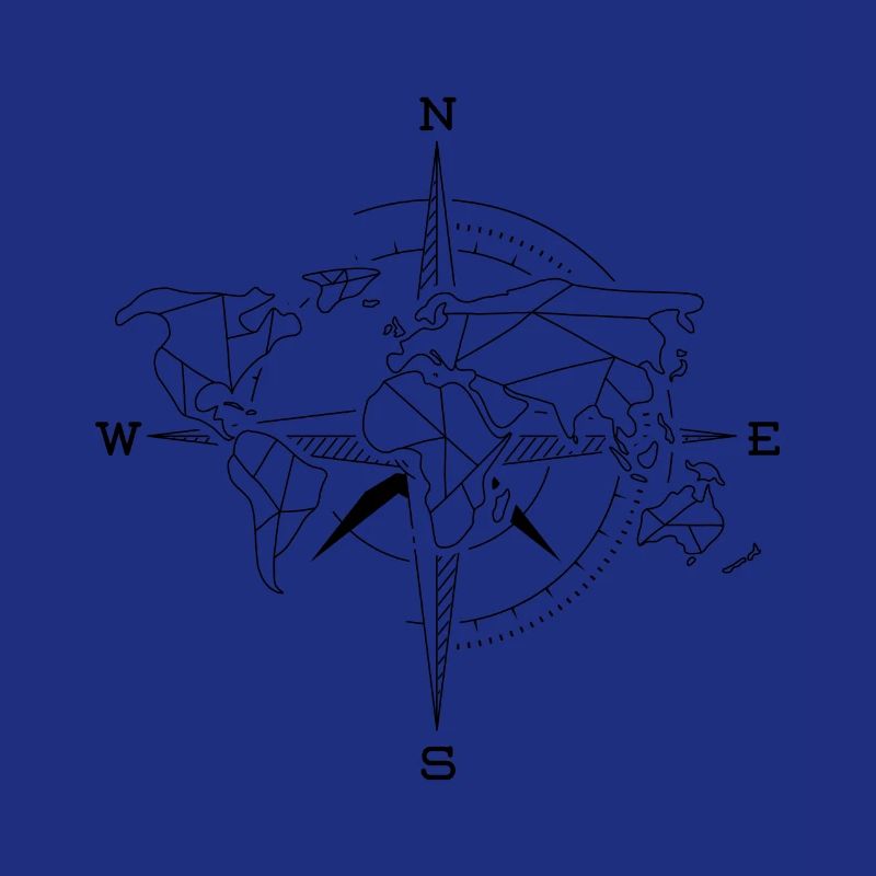 World map compass World map