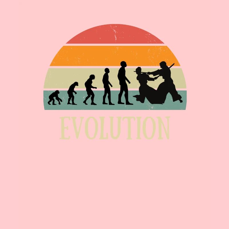 Evolution Aikido Mann Humor Kampfsport lustig