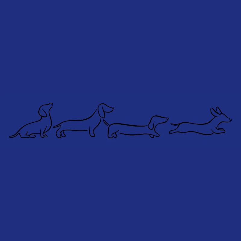 Teckel, Teckel, Teckel, Teckel à poil dur Line Art
