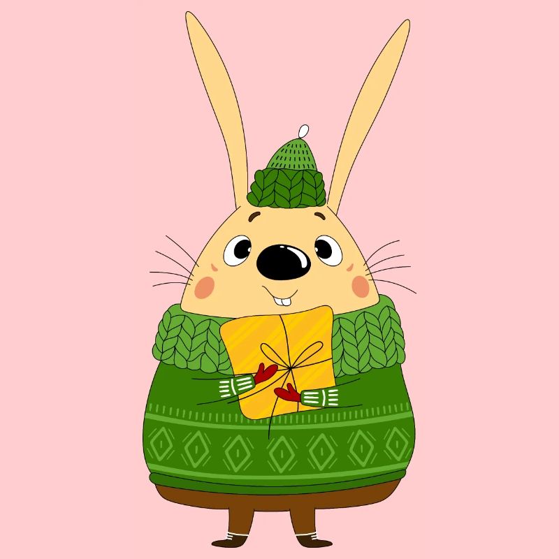 Rabbit and gift box