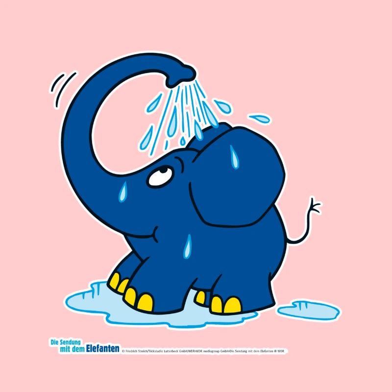 Les douches d’éléphants avec une trompe