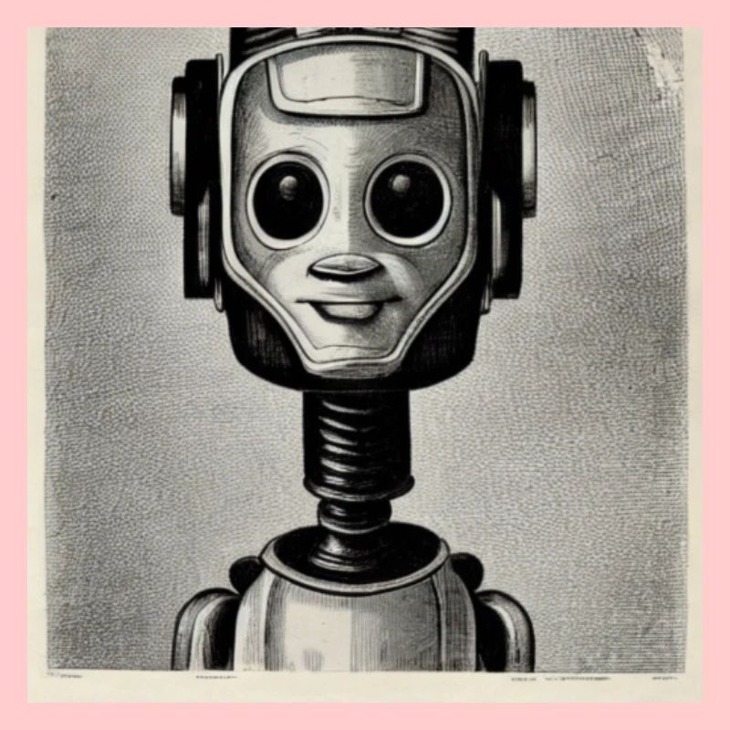 Roboter schwarz weis