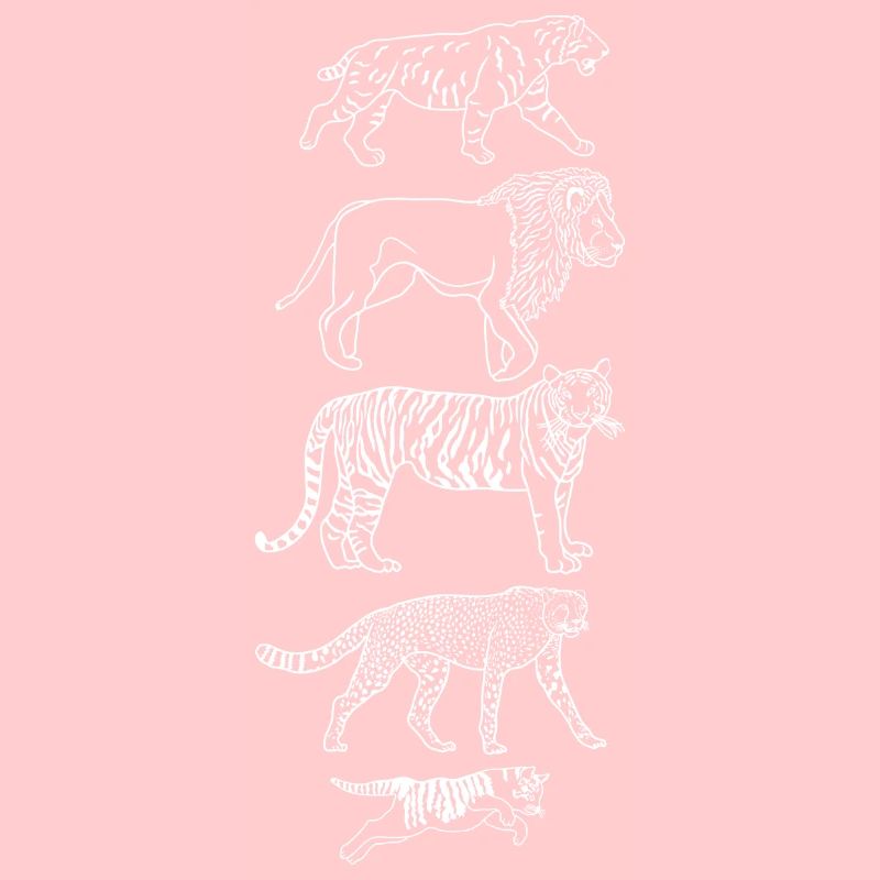 Evolution Cat Tiger Cheetah Lion Vertical White
