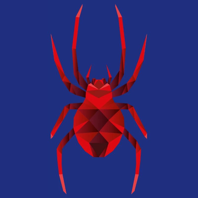 Rote Low Polygon Spinne