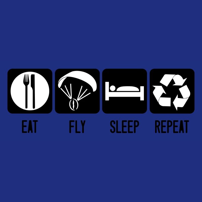 Paramotor Eat Fly Sleep Repeat - Paramotor White
