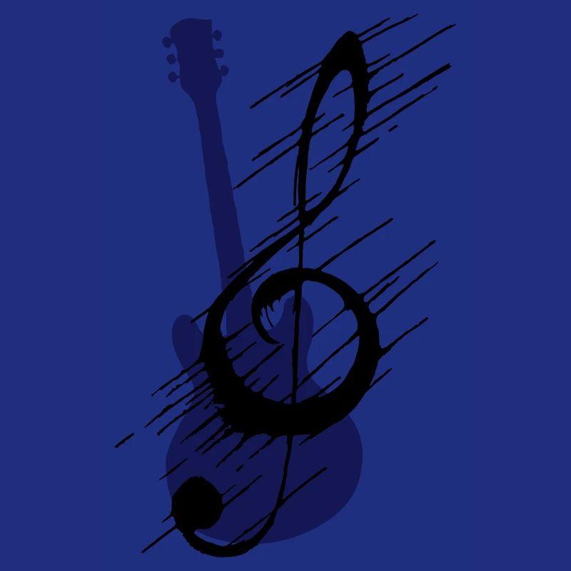 Distorted note key and guitar