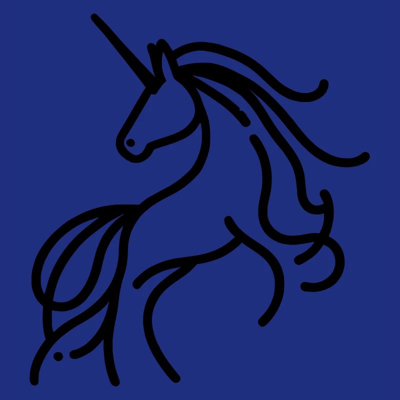 Minimalistische Einhorn-Strichzeichnungen