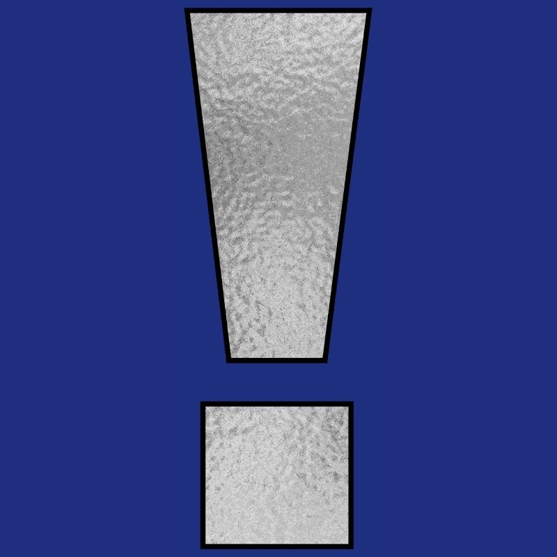 Punctuation mark exclamation mark ! Silver