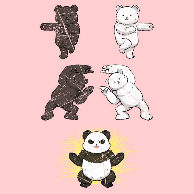 Panda Brown Bear Bear Strong Power Fusion I Gift