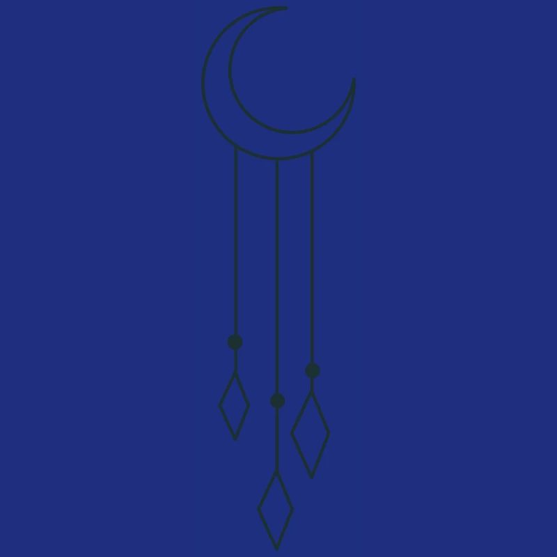 BOHO crescent moon with dangles