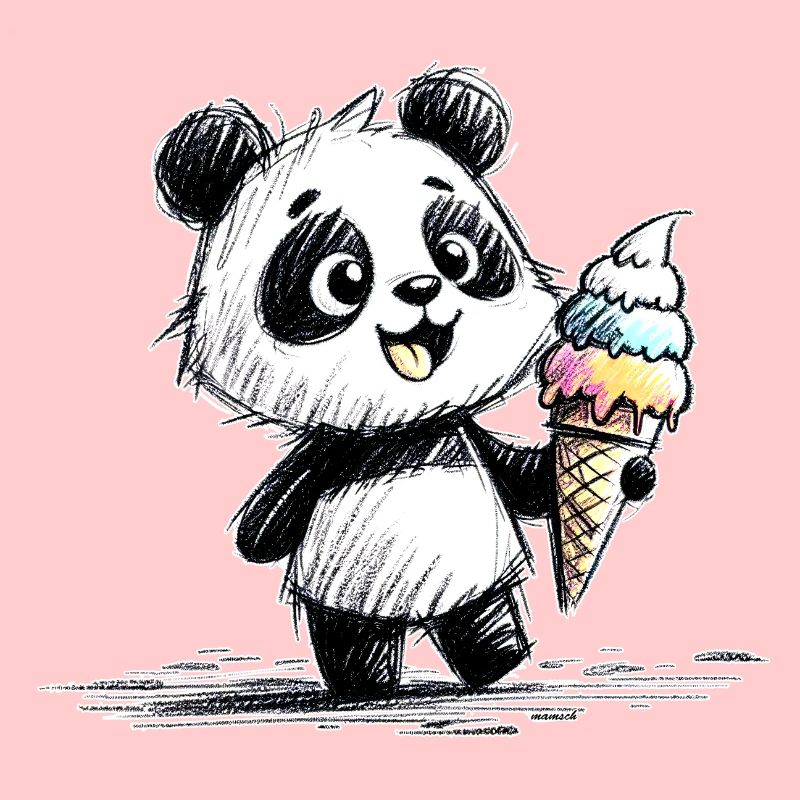 Panda mit Eis