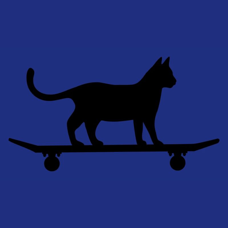 Katze auf Skateboard