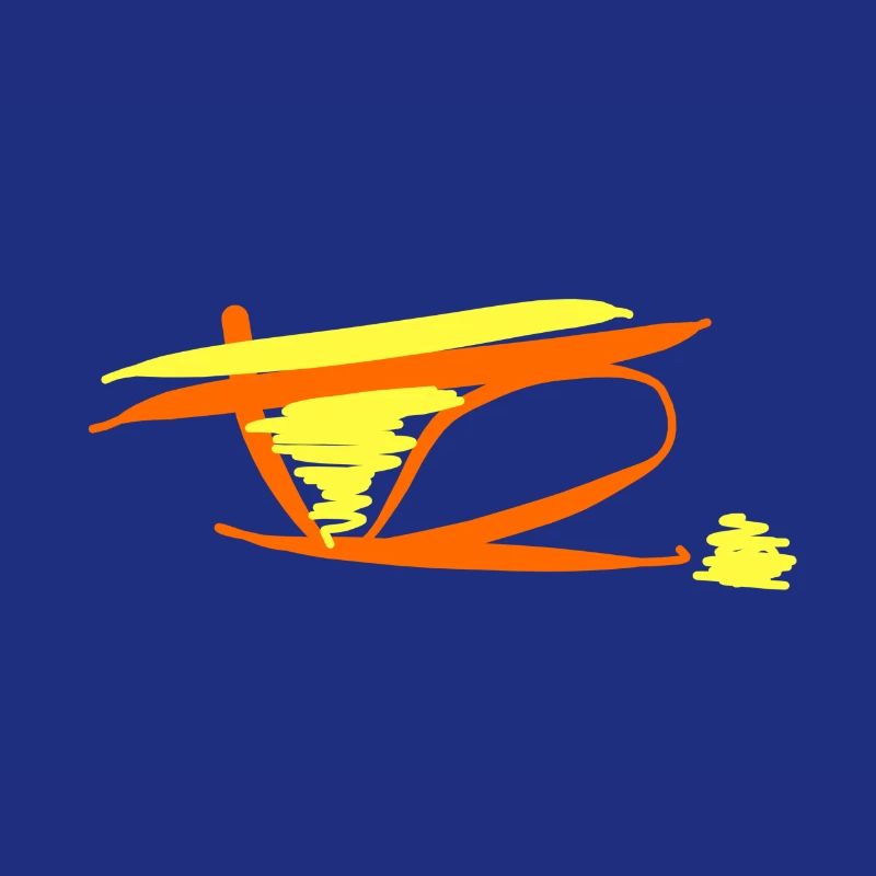 Abstract orange line with yellow dot