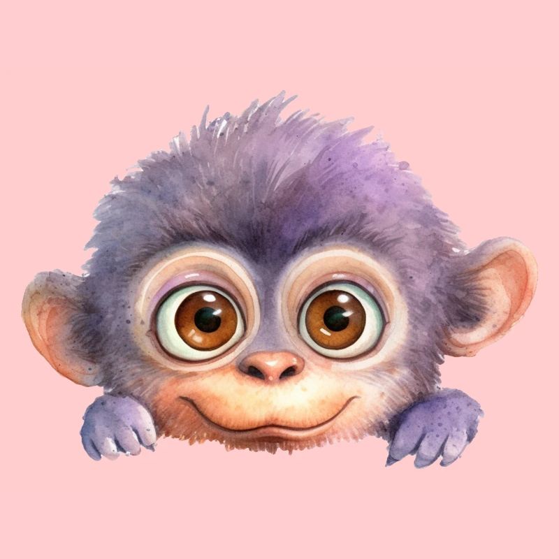Monkey Drawing Watercolor