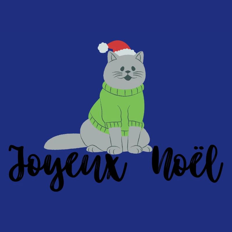 Pull et tee-shirt « Joyeux Noël » avec chat