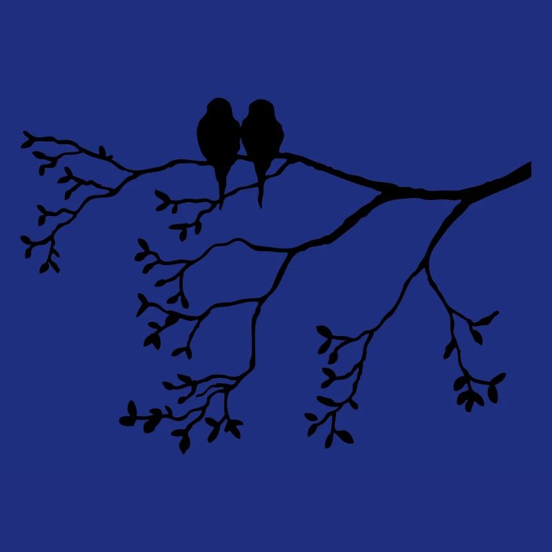Vogelpaar on thin branch
