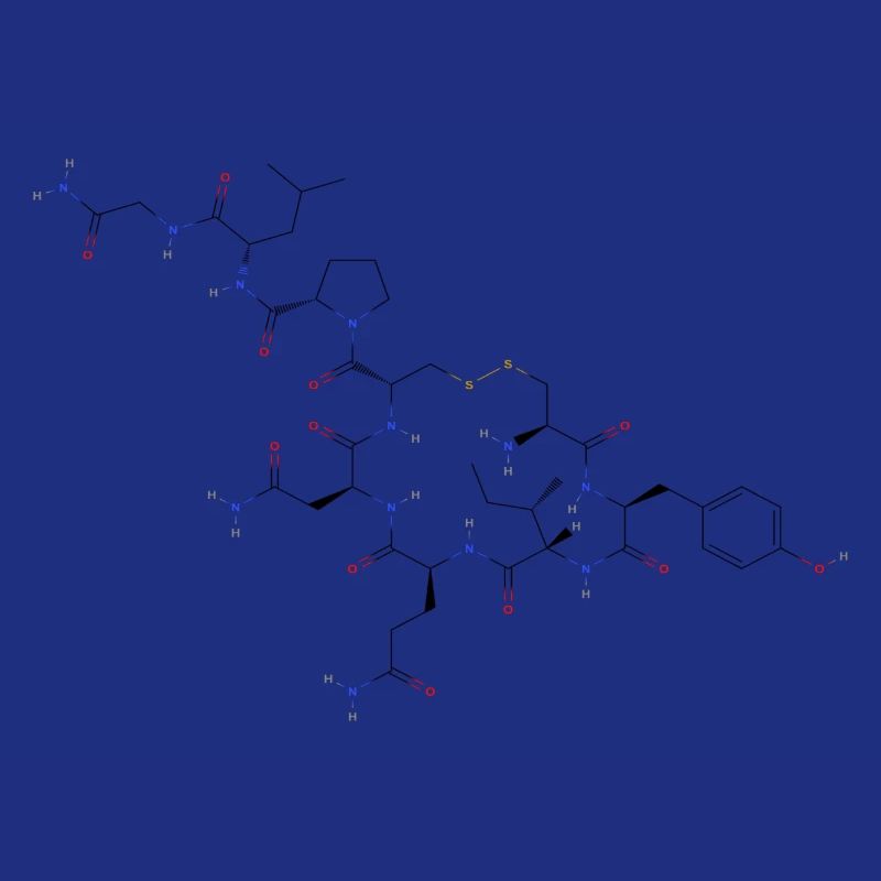 Molécule d’ocytocine - Formule structurale colorée
