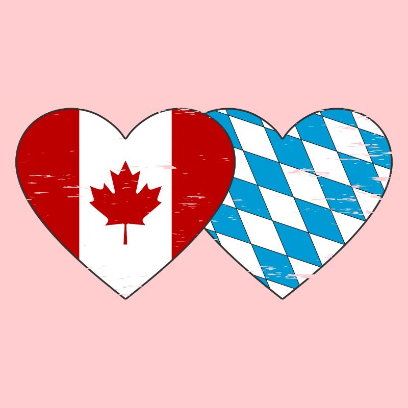 Drapeau Canada Bavière Coeur utilisé