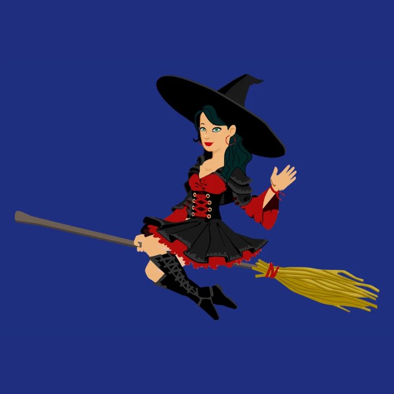 Witch on broom
