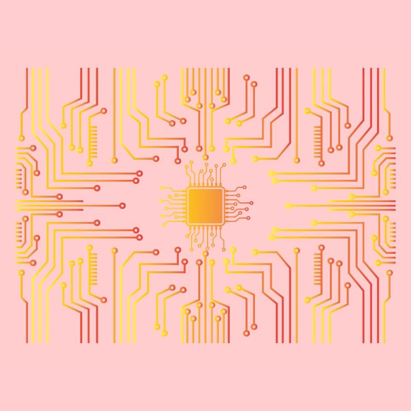 Circuit board core CPU heart pc coder geek