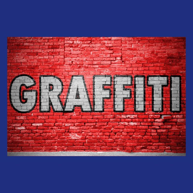Graffiti brick wall