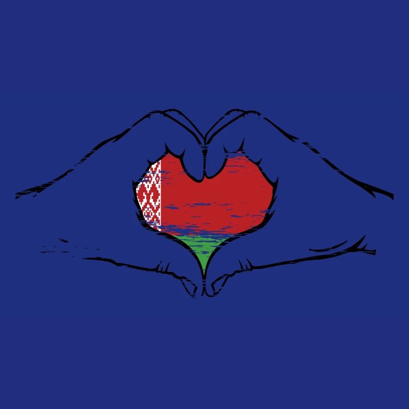 Drapeau de la Biélorussie forme de coeur utilisé