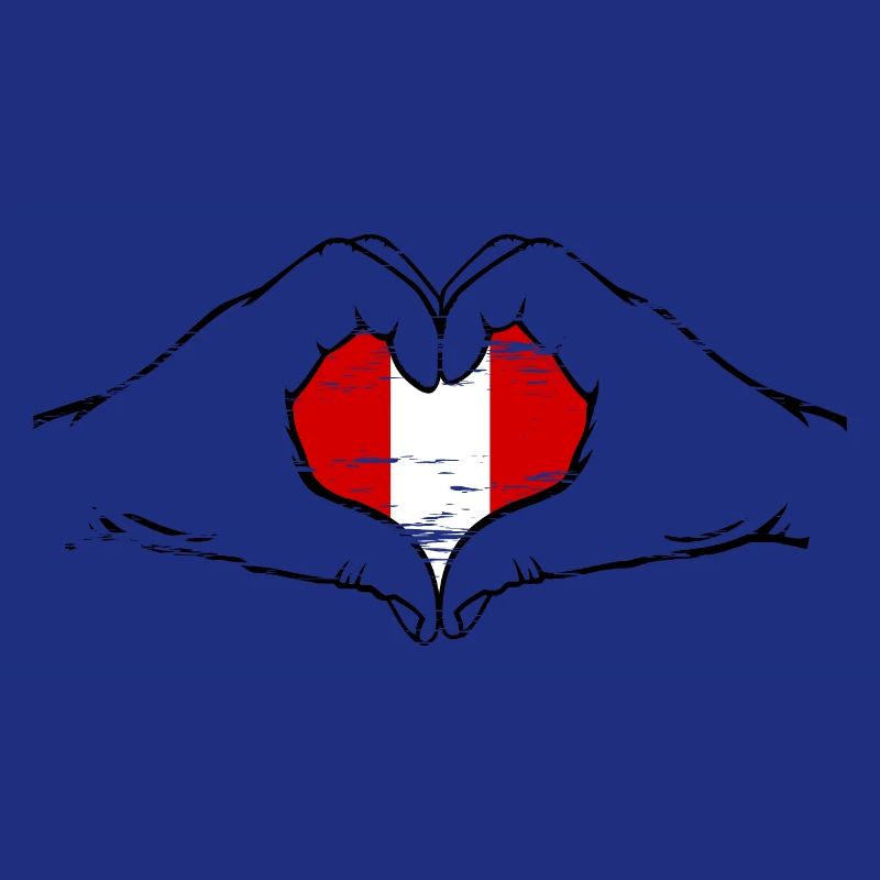 Drapeau du Pérou en forme de coeur utilisé