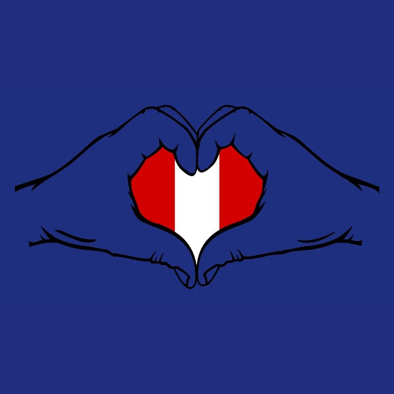 Drapeau du Pérou en forme de coeur