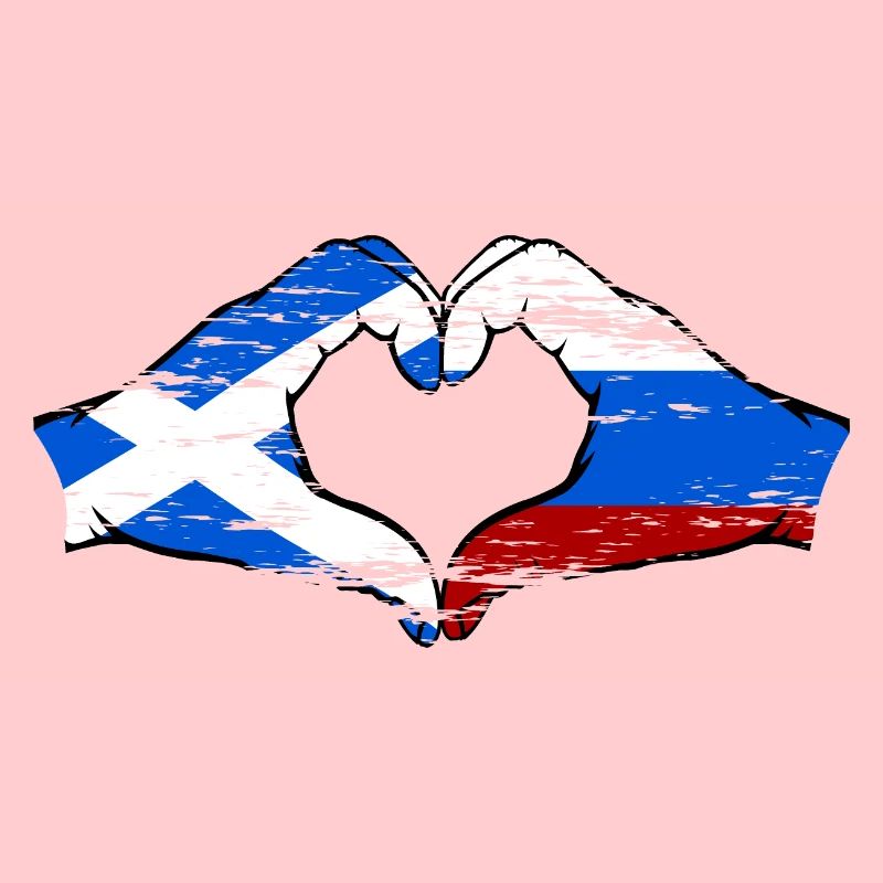 Ecosse Russie Drapeau Mains Coeur Forme D’occasion