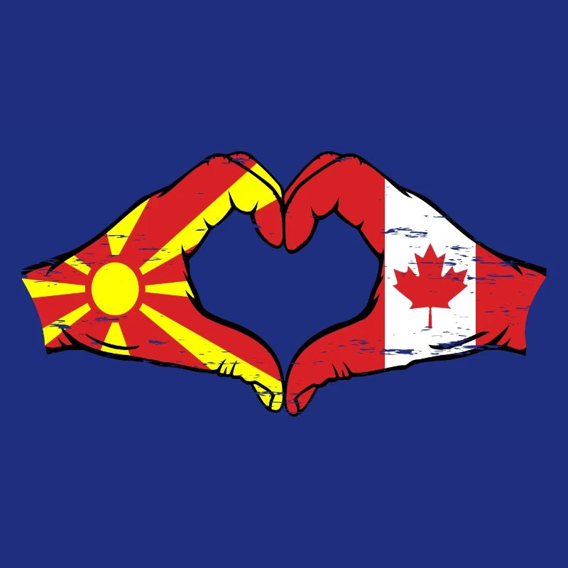 Macédoine, Canada, drapeau, mains, forme de coeur utilisé