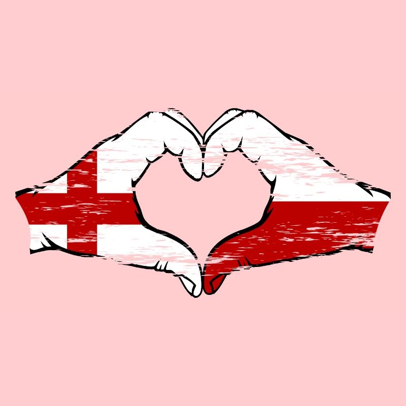 Angleterre Pologne drapeau forme coeur utilisé