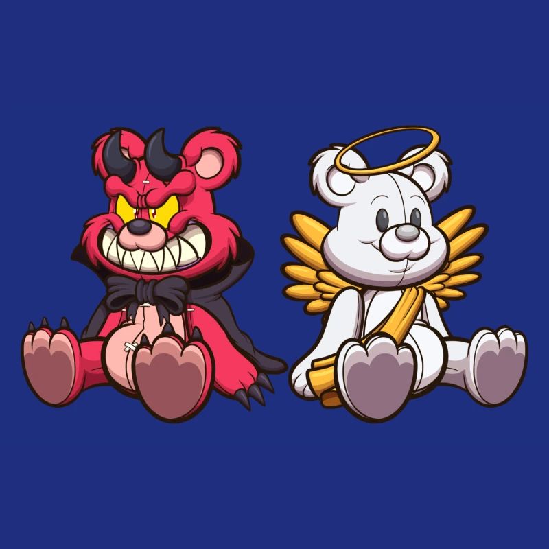 Teufel und Engel Teddybär