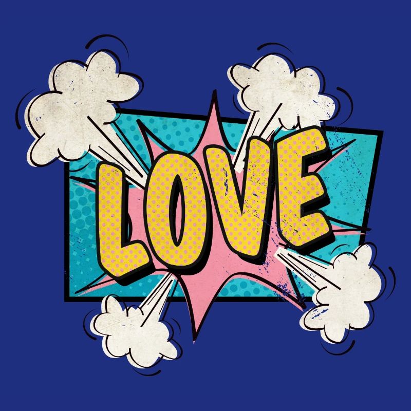 Love exploding comic style in love gift