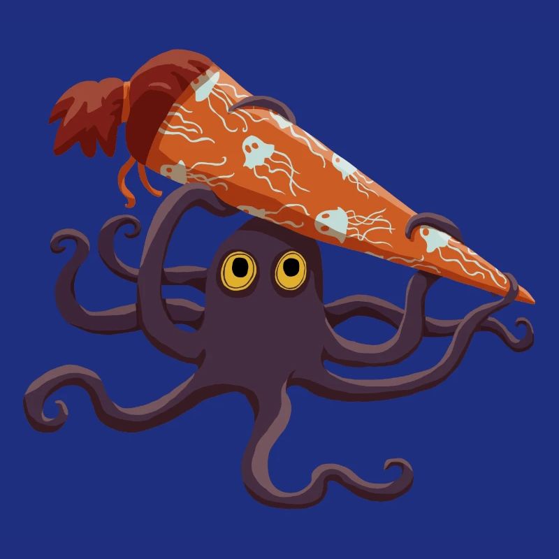 Octopus with school cone