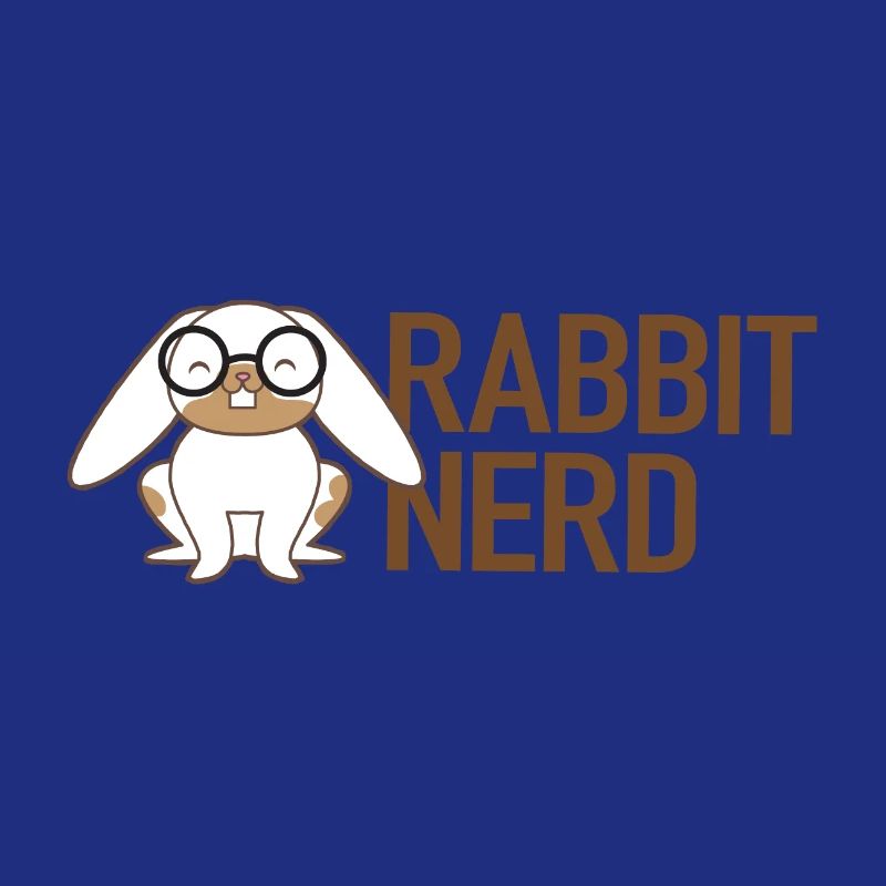 Rabbit nerd with white and brown rabbit