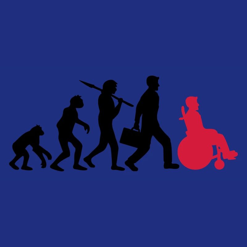evolution rollstuhl entwicklung silhouette behinde