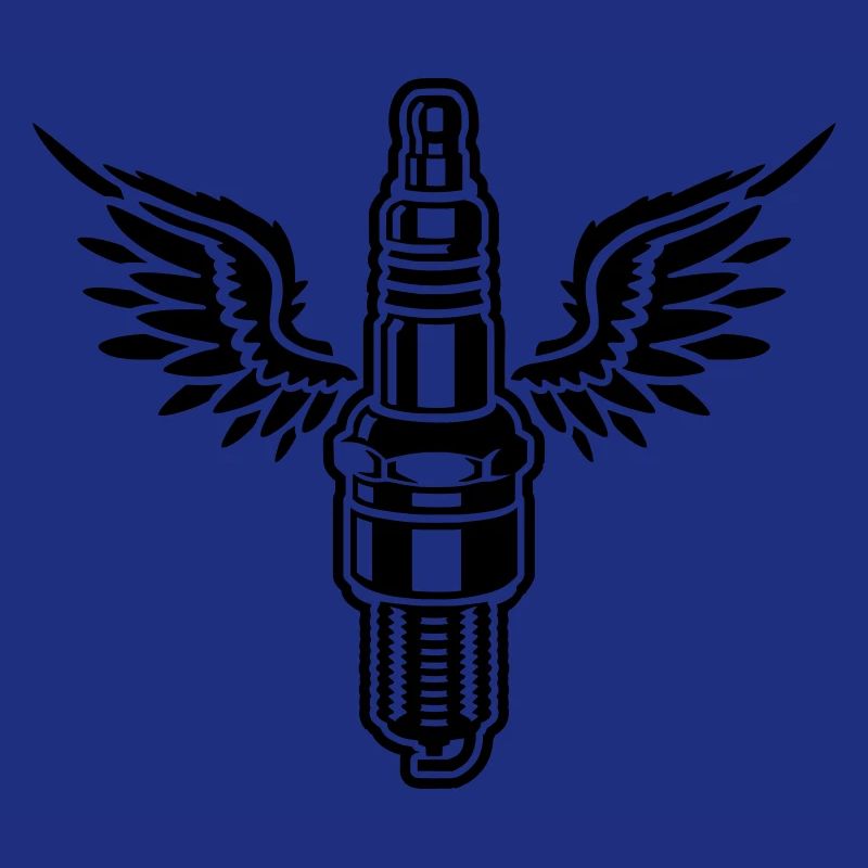Spark plug with wings - motor - car - workshop
