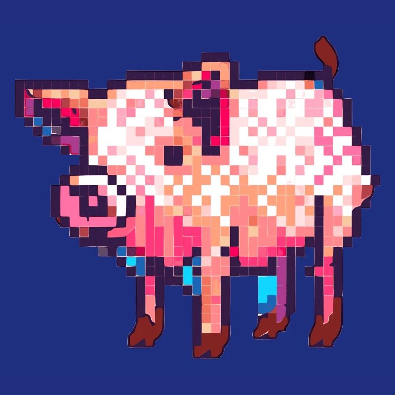 Cochon 8 bits dans un graphique rétro en pixels