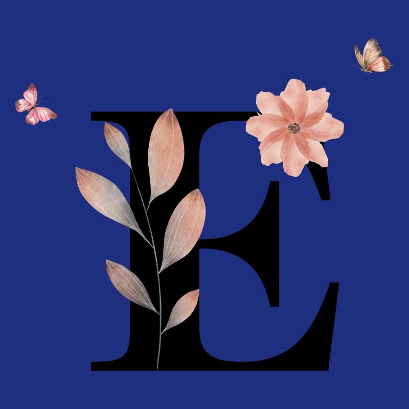 Buchstabe e Wildblumen Aquarelle