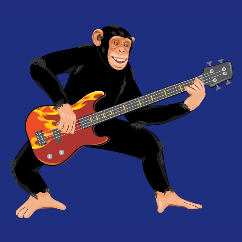 Affe mit E-Bass