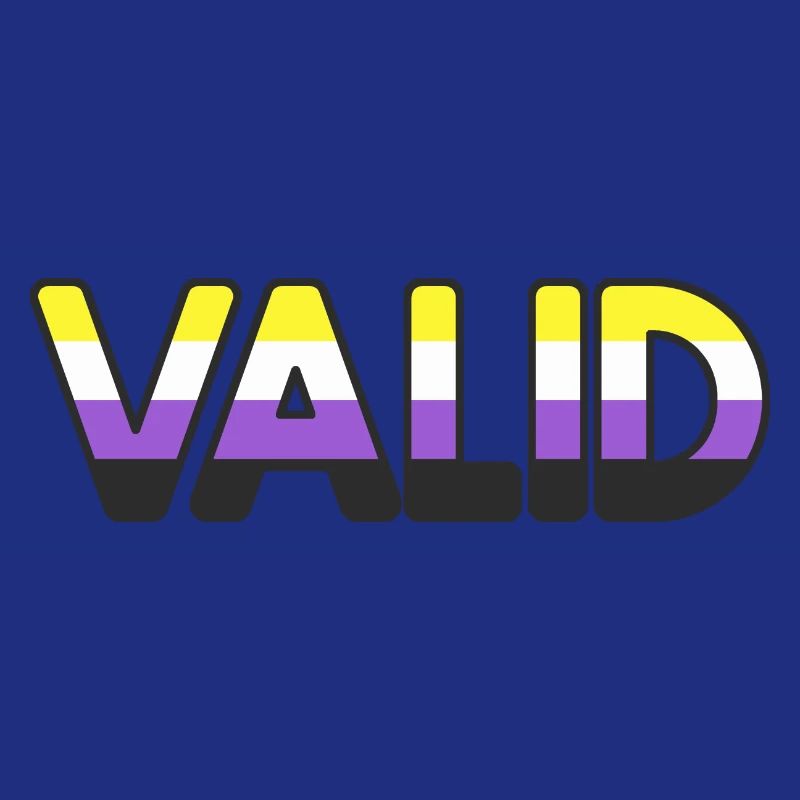 VALID enby: non-binary people are valid pride flag