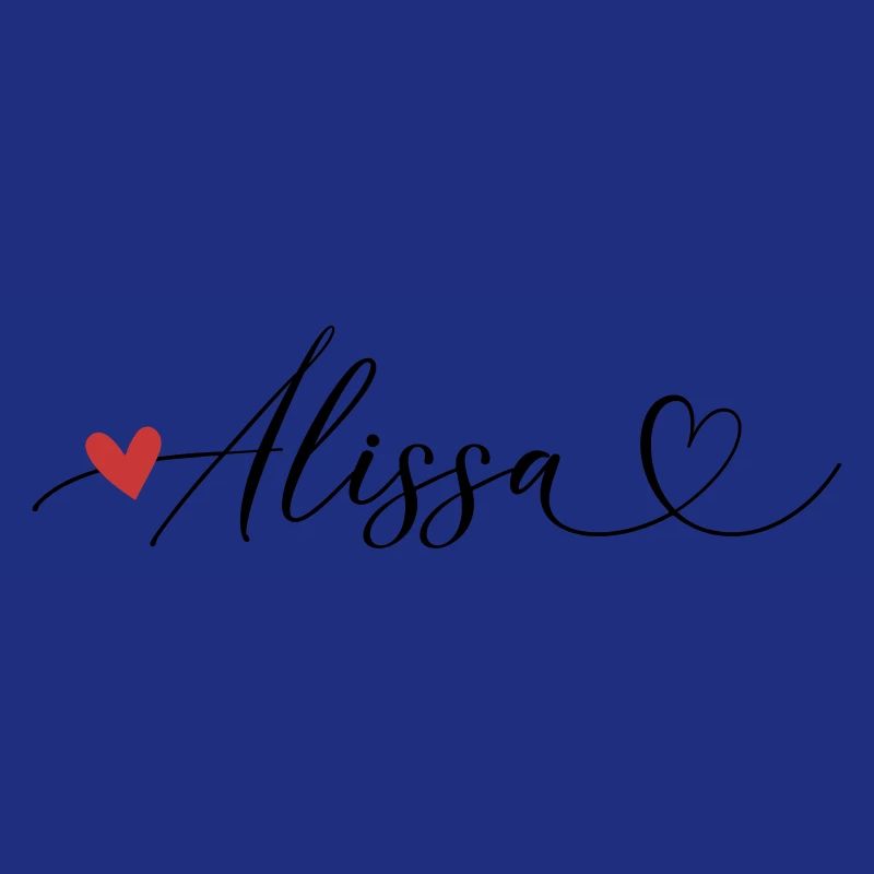 Alissa Name First name Calligraphy Heart