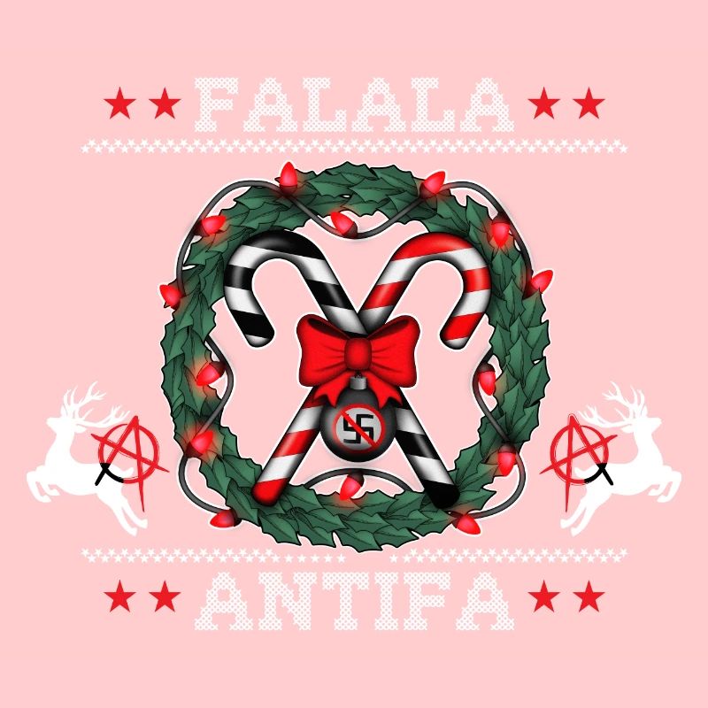 Pull de Noël moche : FALALA ANTIFA !